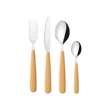 set 24 posate pop giallo senape